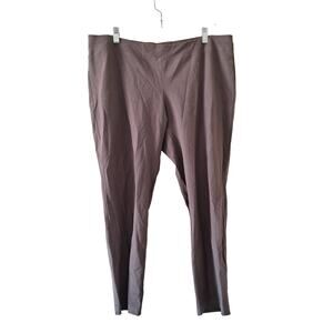 Eileen Fisher Dark Tan / Brown Textured Straight Leg Pull On Capri Pants - Sz XL